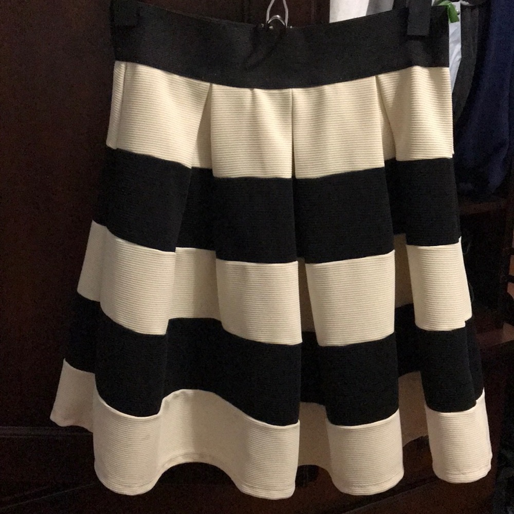 Black and Cream A-Line Skirt